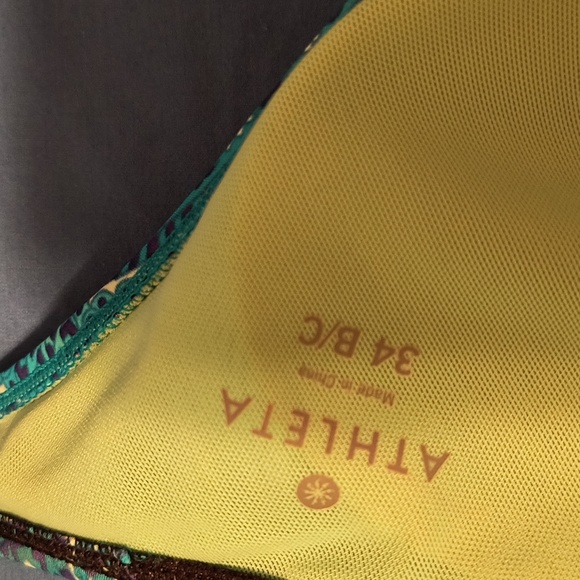 Athleta Tankini Top 34B/C Black with Blue Paisley - Picture 9 of 11